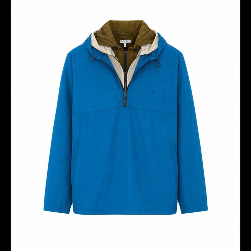Loewe Men Anorak Jacket With Mini Logo And Technical Shell